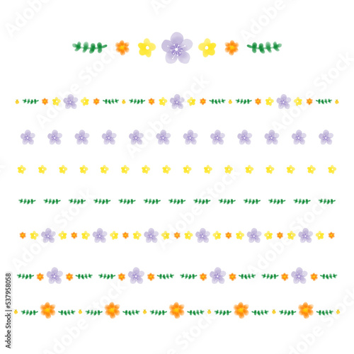 수채화 꽃 리스 테두리 라인 일러스트 이미지