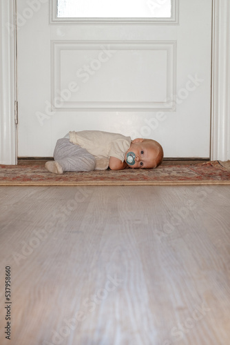 Sad Toddler Waiting By Door