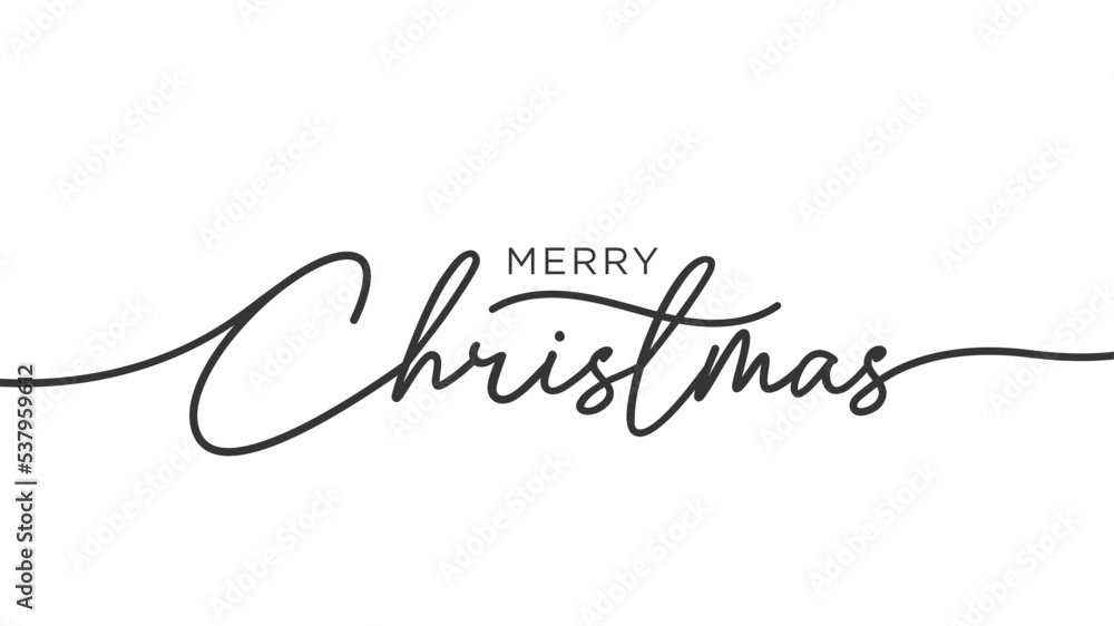 Merry Christmas vector brush lettering. Hand drawn modern brush calligraphy isolated on white background. Christmas vector ink illustration. Creative typography for Holiday greeting cards, banner