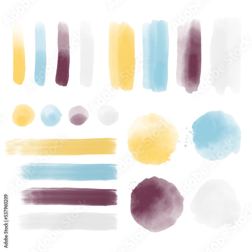 파스텔컬러 수채화 물감 번짐 효과 배경 라벨 모음