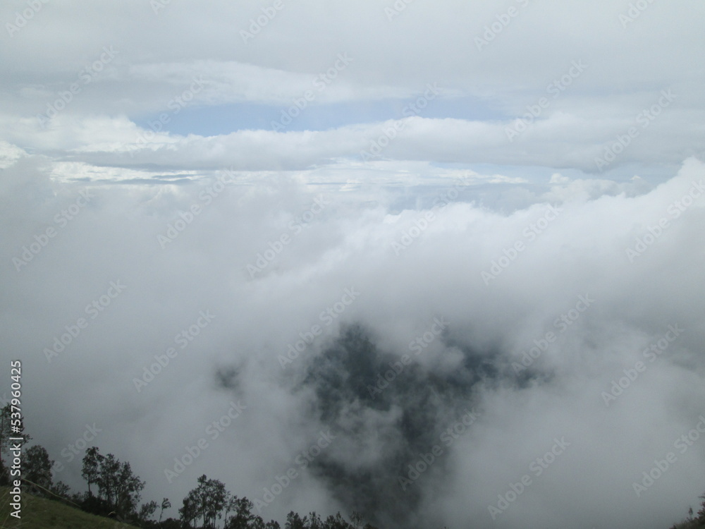 clouds over the mountain