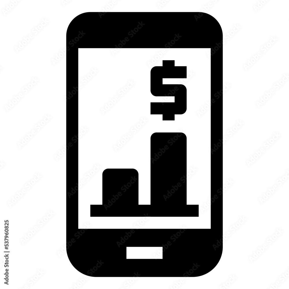 Icon Mobile Analysis With Style Glyph Icon Mobile Analysis With Style Glyph