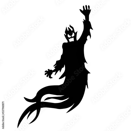 flying evil spirit silhouette halloween