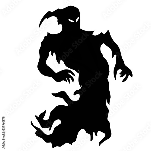 flying evil spirit silhouette halloween