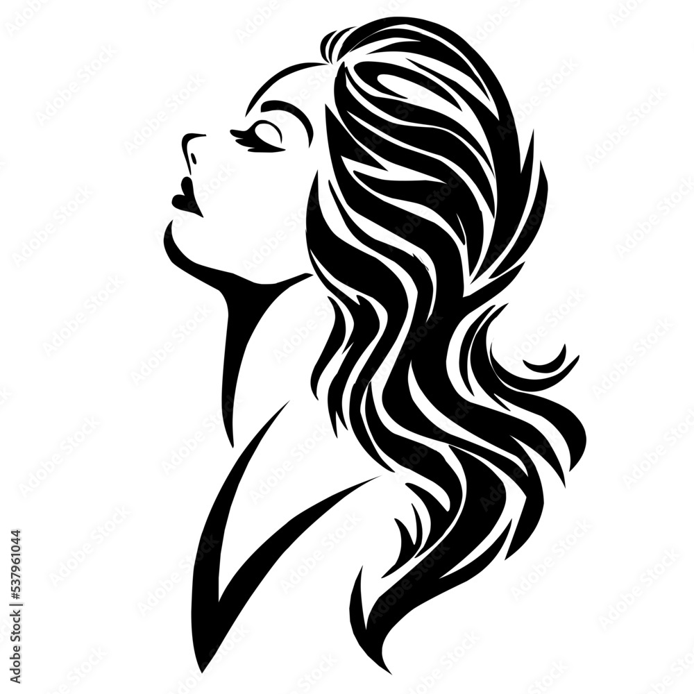 woman hairstyle icon illustration