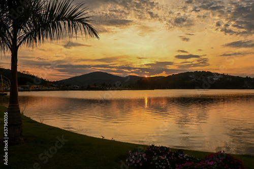 Capitólio/Minas Gerais/Brazil - 10/12/2022: View of the main lake in the city of Capitólio, in the central west region in Minas Gerais State. Capitólio is famous due to its lakes and landscapes. photo