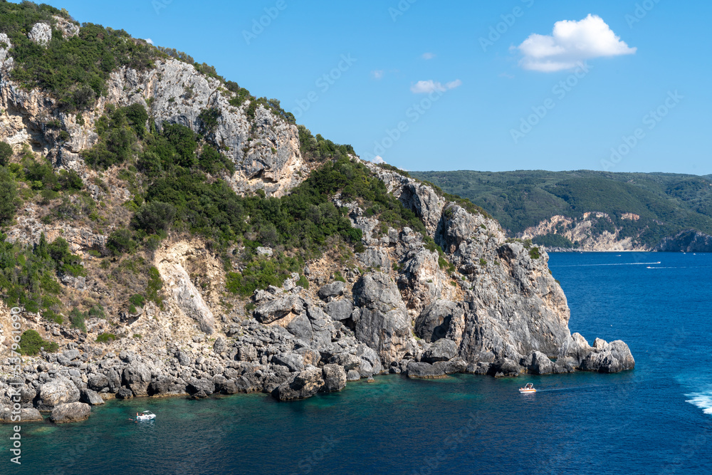 Mediterranean coastline in Corfu, Greece