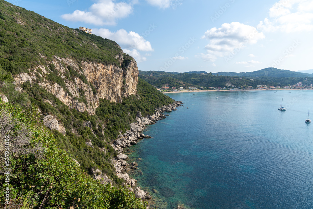 Mediterranean coastline in Corfu, Greece