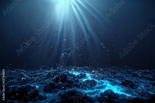 deep blue ocean photo