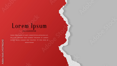 Minimal Abstract Red Paper Ripped Frame Template Design