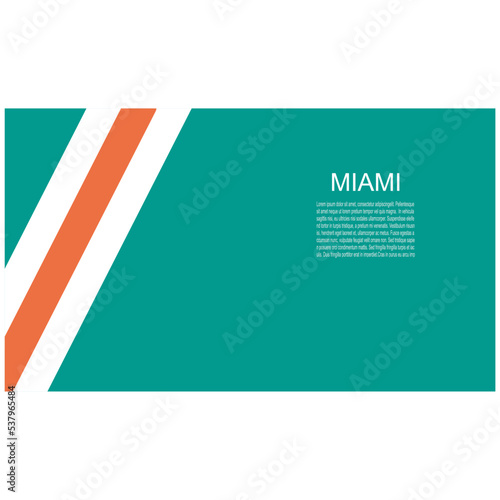 Miami Dolphins american footbal team uniform colors. Template for presentation or infographics.