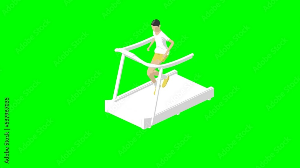 トレッドミルでトレーニングする男性のシンプルなイラストアニメーション トレッドミルでトレーニングする男性のシンプルなイラストアニメーション