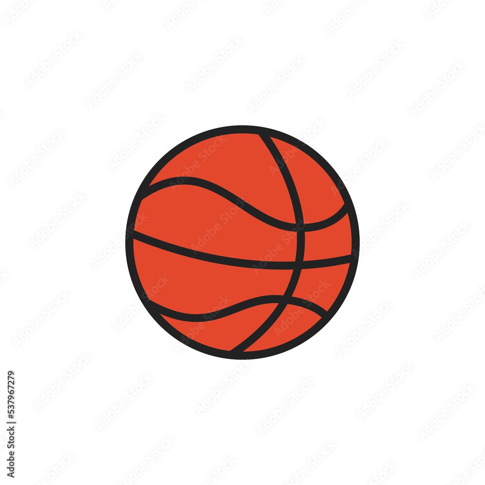 Colorful Basketball Basket Ball Icon Vector Logo Symbol Template