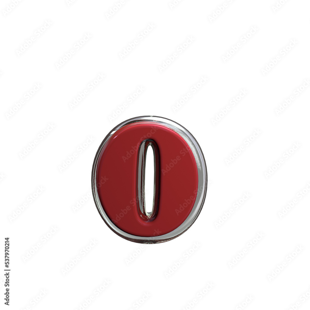 Letter o 3D render red color png Letter o 3D render red color png