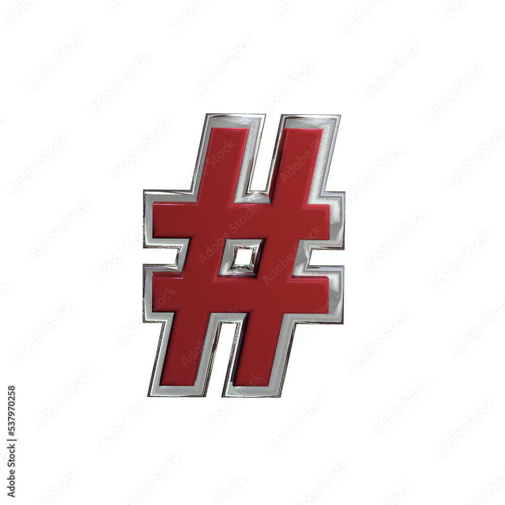 Obraz premium # Sign 3D render red color png