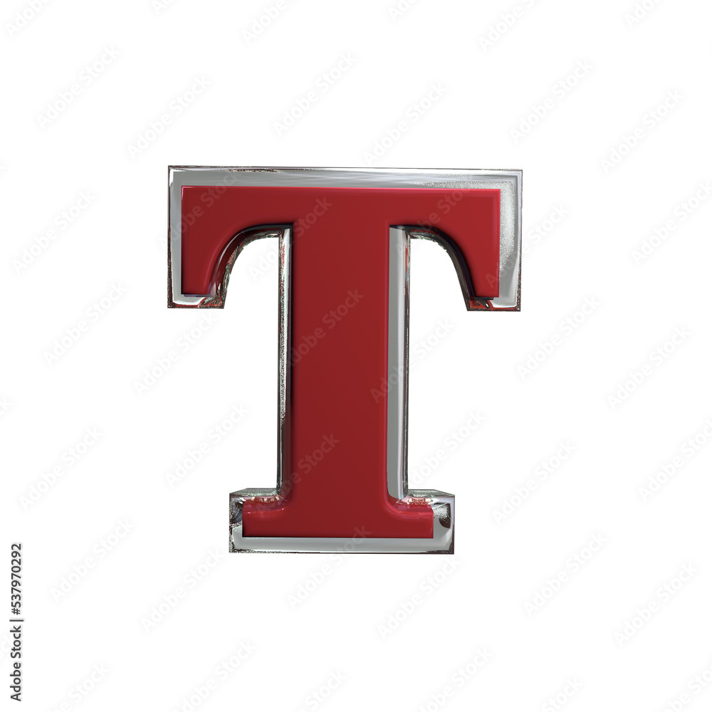 Letter T 3D render red color png Letter T 3D render red color png