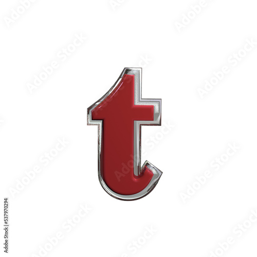 Free Download Letter t 3D render red color png - GFXLoad