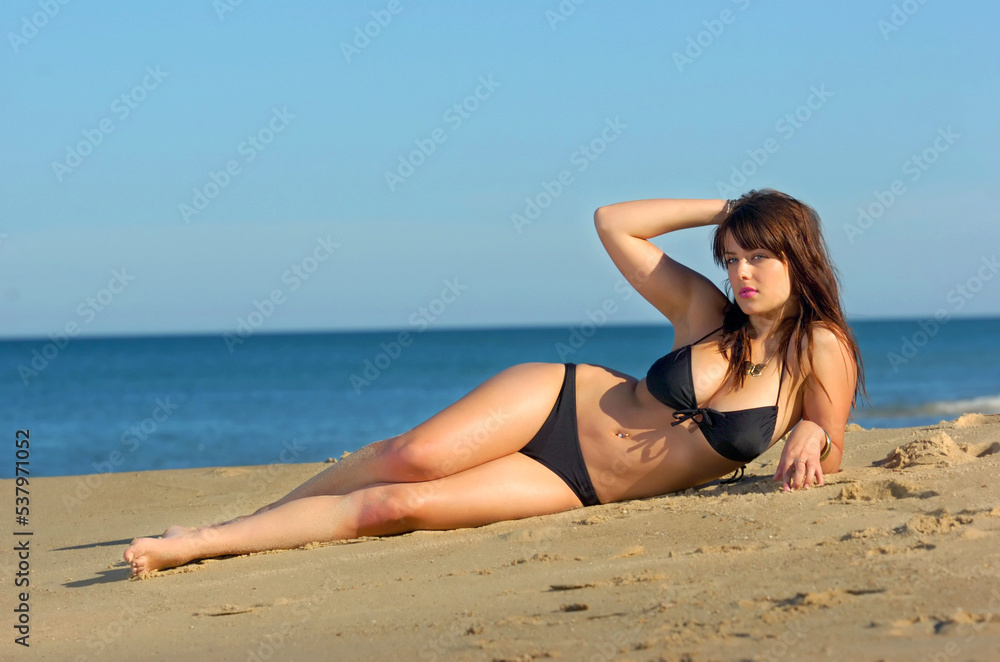 Beautiful beach bikini girl	