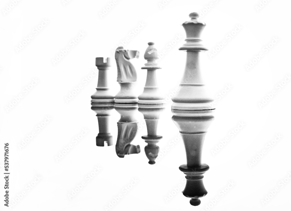 chess pieces on white background chess pieces on white background