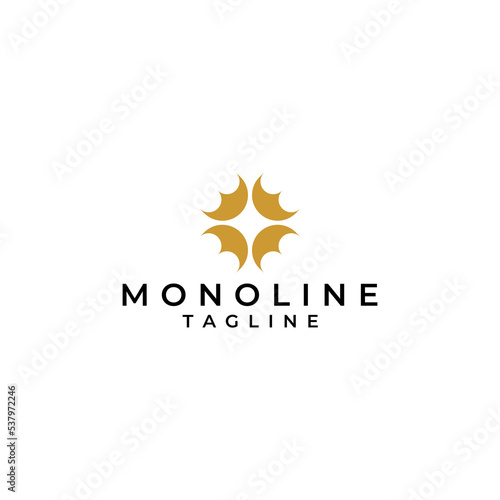 Yellow solid mandala logo design on white background.