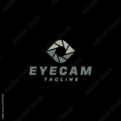 Logo design for a combination of a camera lens and an eye.