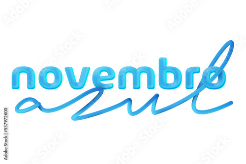 Novembro azul símbolo tipografia campanha png fundo transparente