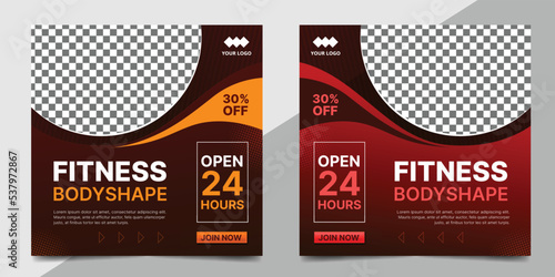 Sport square banner template. Promotional banner for social media post.