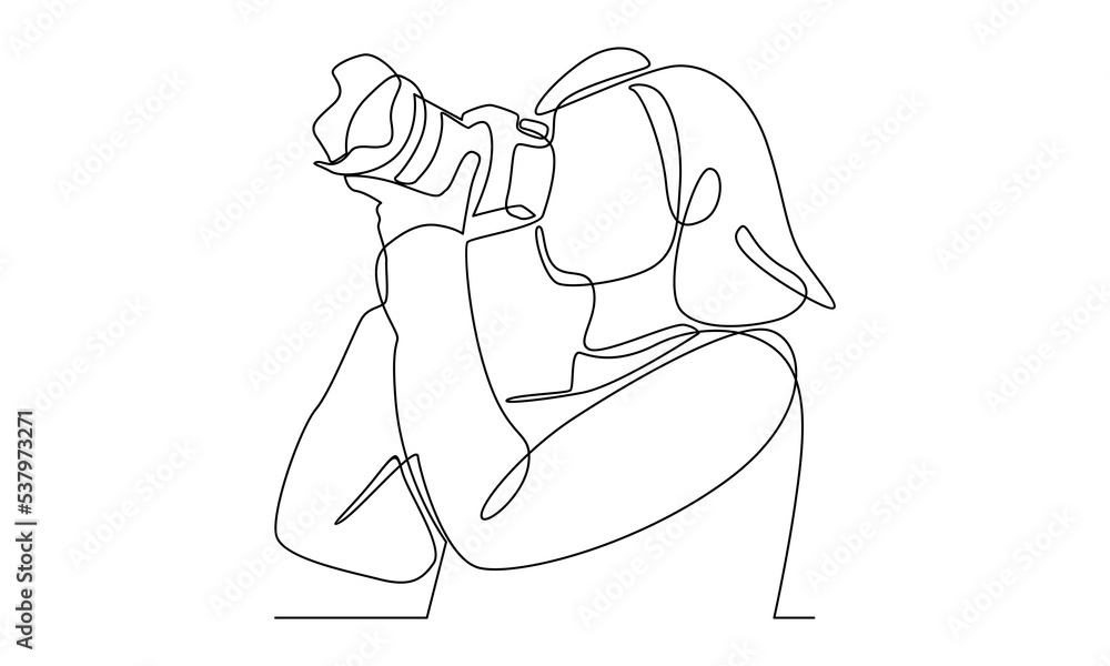 continuous line of photographer taking pictures continuous line of photographer taking pictures