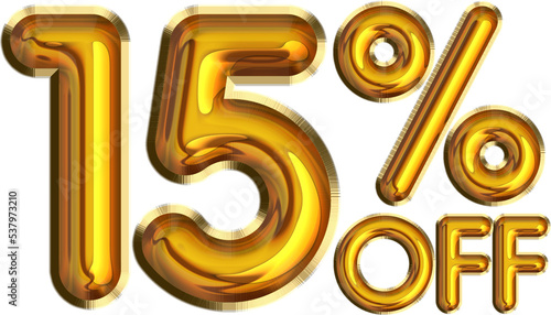 15% Off Discount Gold Balloon