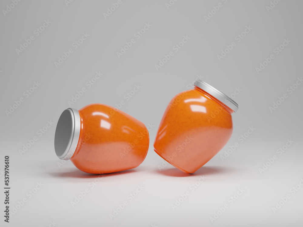Jam jelly bottle mockup with 3d rendering 