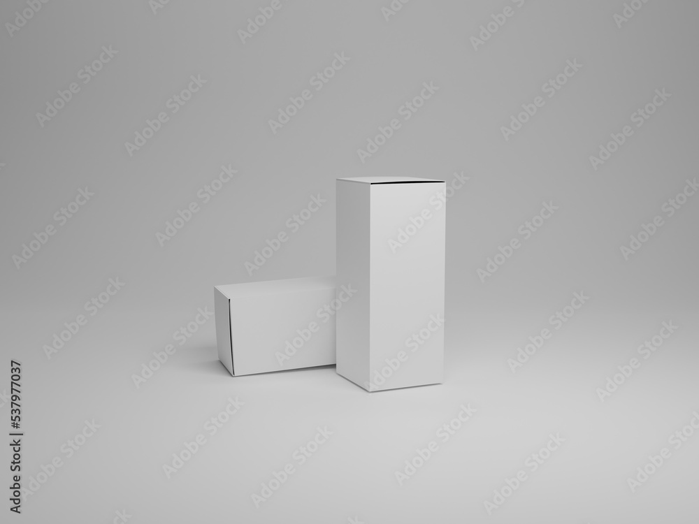 Blank open box packaging mockup 3d rendering with white background Blank open box packaging mockup 3d rendering with white background