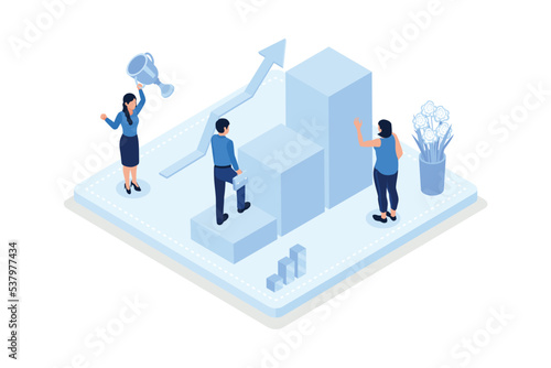 Business strategy, Strategy, planning and success, isometric vector modern illustration