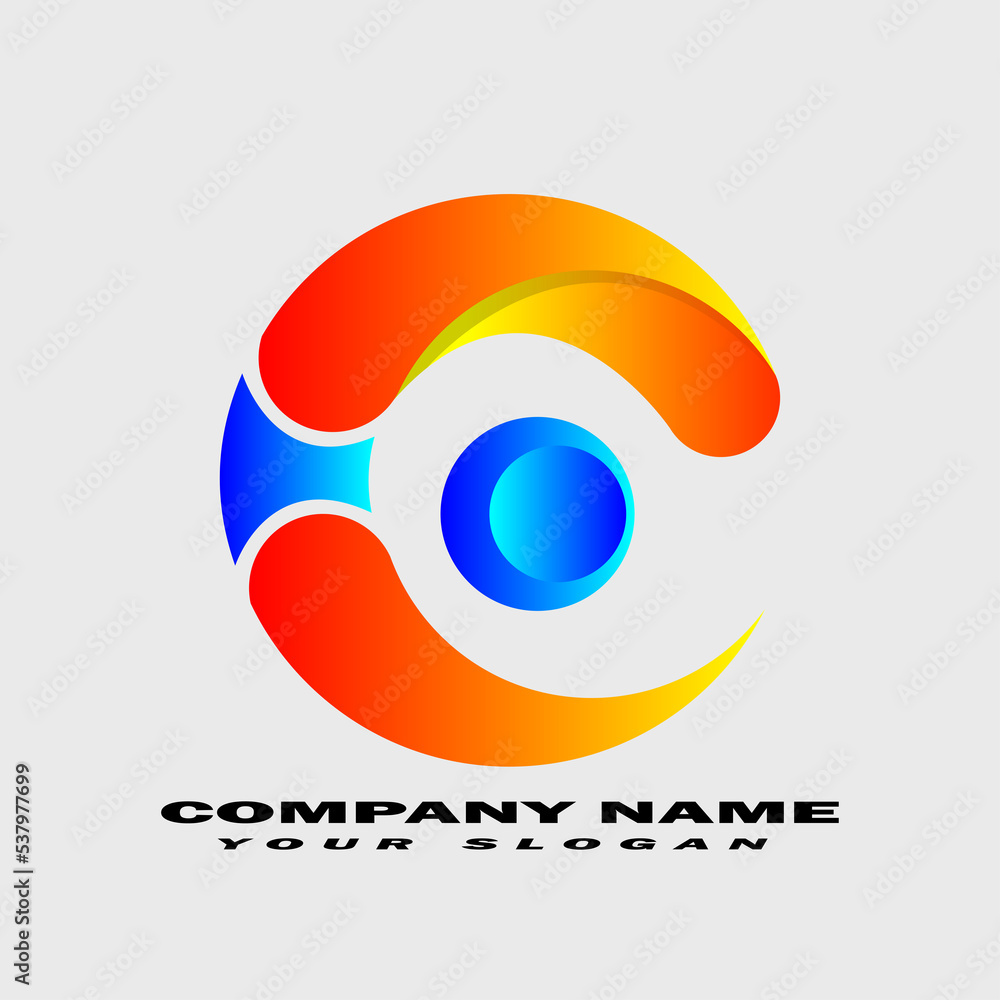 C abstract Modern 3d Letter logo C abstract Modern 3d Letter logo