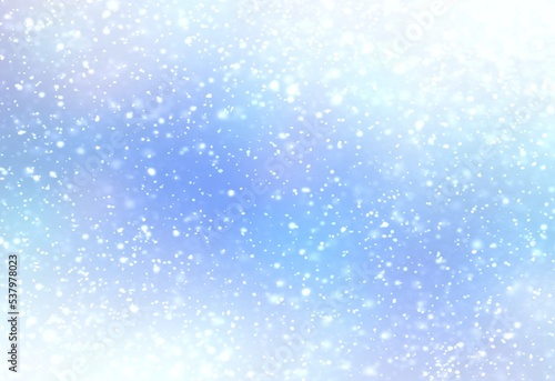 Snowfall light blue background textured. Winter sky airy abstract illustration.