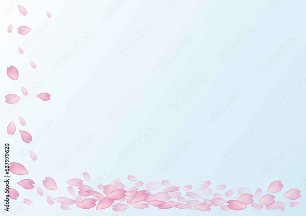 桜の花びらが舞う背景　イラスト素材
