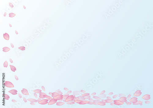 桜の花びらが舞う背景　イラスト素材 © ribbon_s