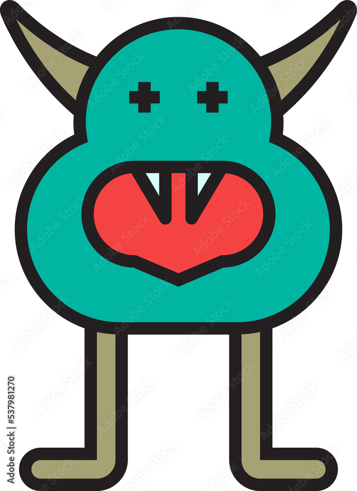 funny cartoon monster character icon funny cartoon monster character icon