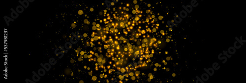 Wallpaper Mural Gold glittering stars dust and bokeh background. Abstract christmas glow light texture. Torontodigital.ca