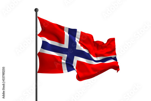 Waving flag of Norway. 3D r...