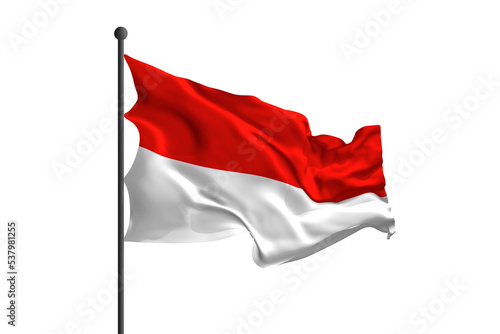 Waving flag of Poland. 3D r...