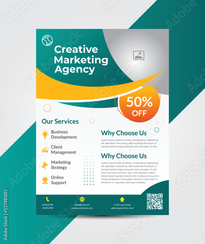 Creative Marketing Agency Flyer Design Vector Template