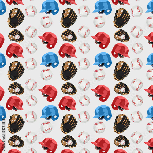 Seamless pattern of softball, béisbol