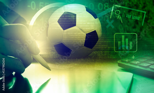 business in football club and soccer team manager, online sport betting concept © janews094