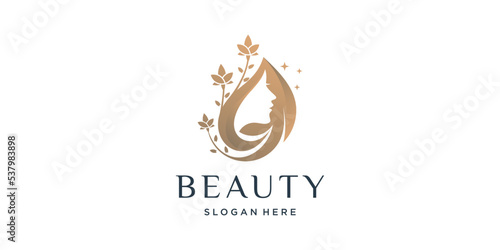 Beauty woman logo design with creative and unique idea