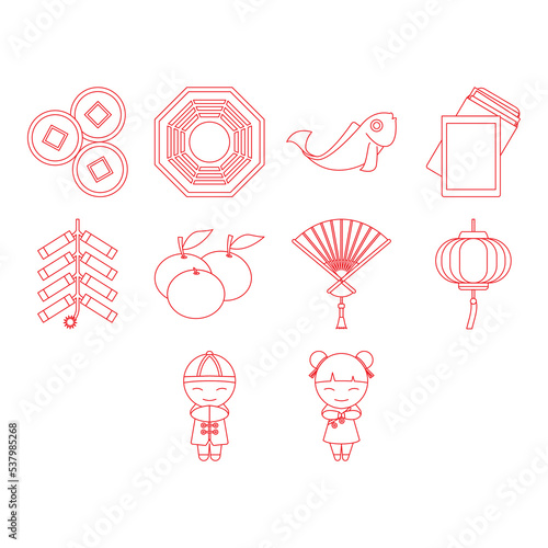 chinese new year icon set