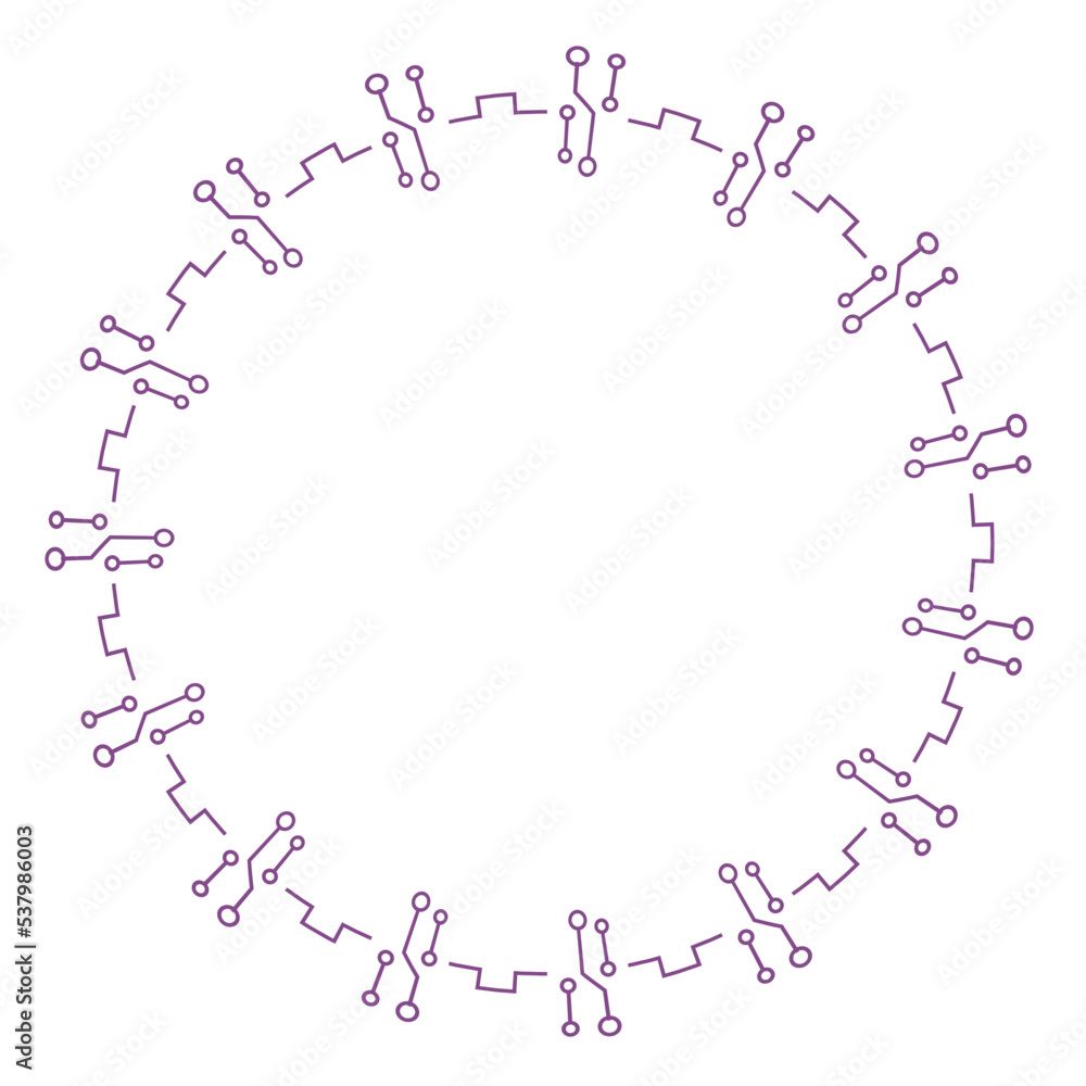 purple circular circuit frame