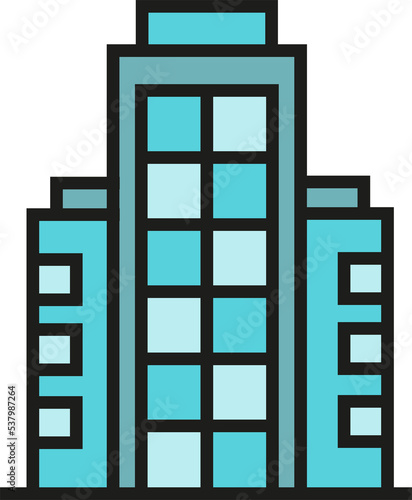 office building and apartment icon illustration