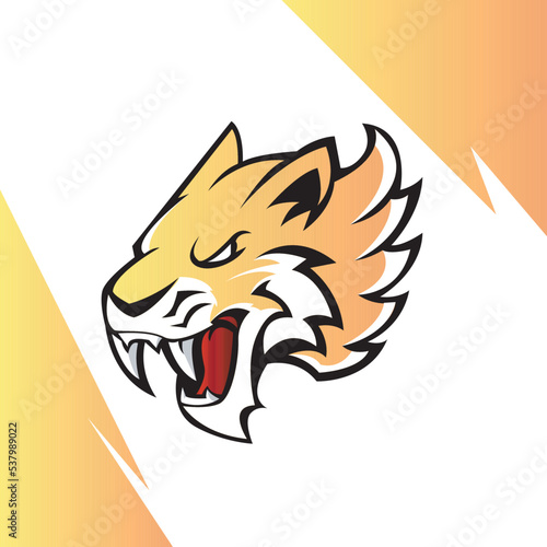 SABRETOOTH MASCOT FOR ESPORT LOGO TEMPLATE VECTOR ILLUSTRATION