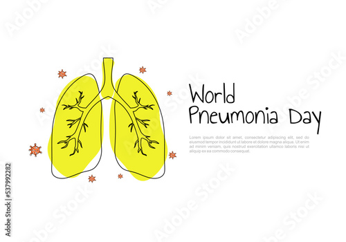 World pneumonia day background with big lung.