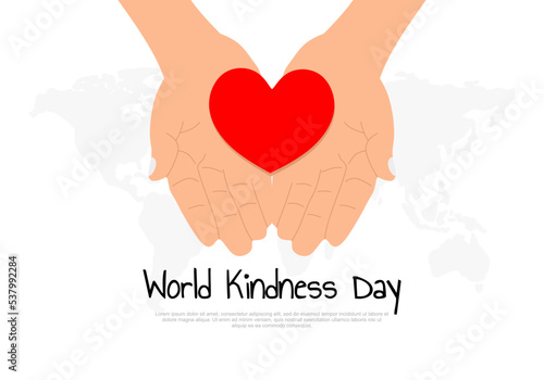 World kindness day background with love on hand.